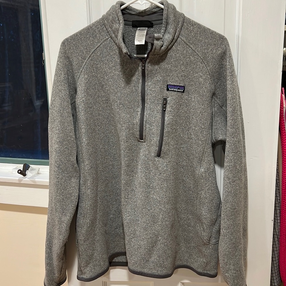 Mens Patagonia “better sweater” quarter zip -  size large, grey